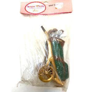Vintage Wilton Sugar Plum Party Favors Golf Cart w 7 Clubs